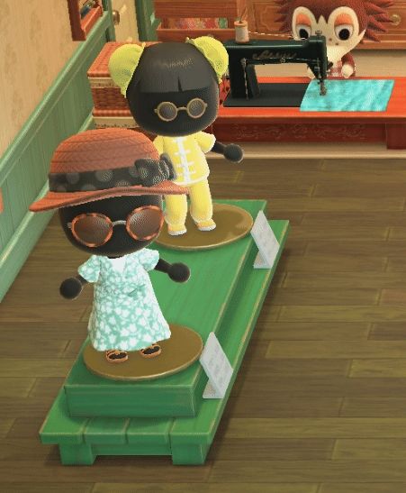 The mannequins in the Able Sisters store are dancing