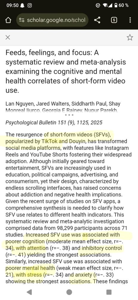 Skjermdump av samandraget (abstract) frå artikkelen i linken. 