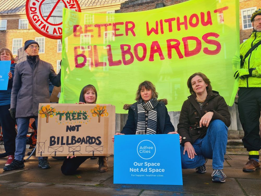 People at a demonstration. 