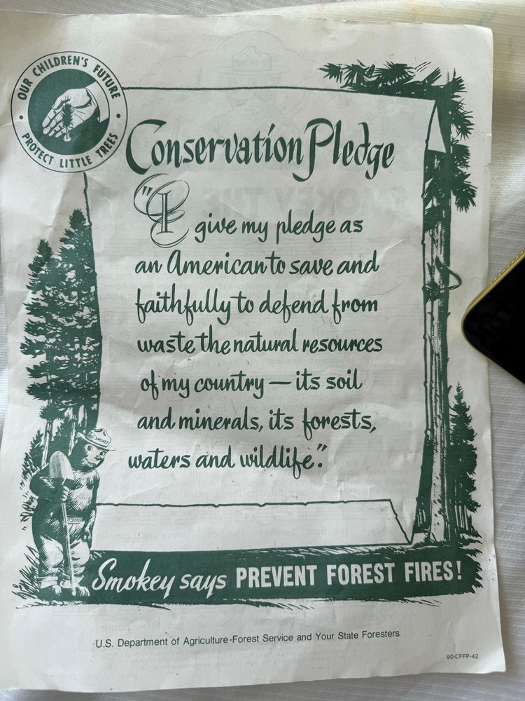 Conservation Pledge from US Agricultural Forest service