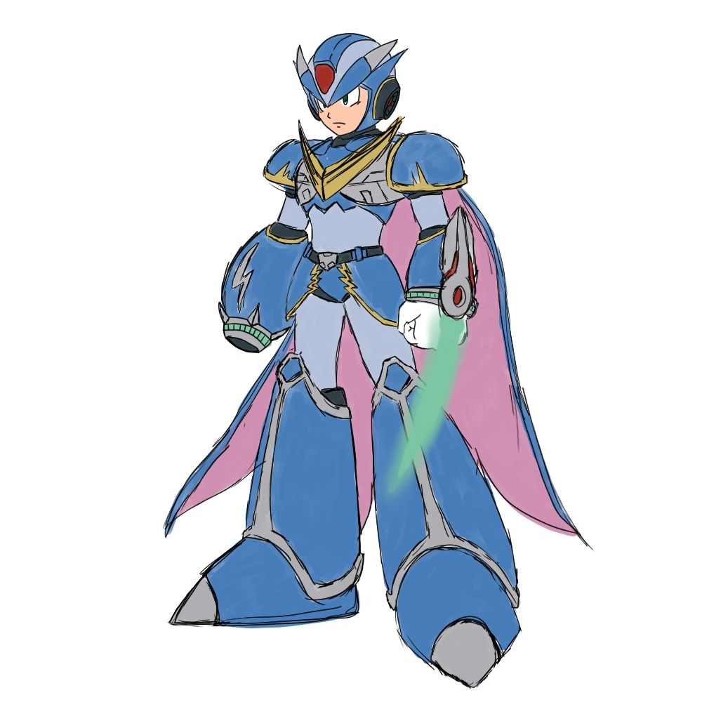 Megaman X with armour styled and themed after the Digimon, Ulforce Veedramon. Creating Ulforce Armour X