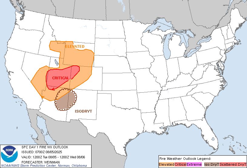 Day 1 Fire Weather Outlook Image