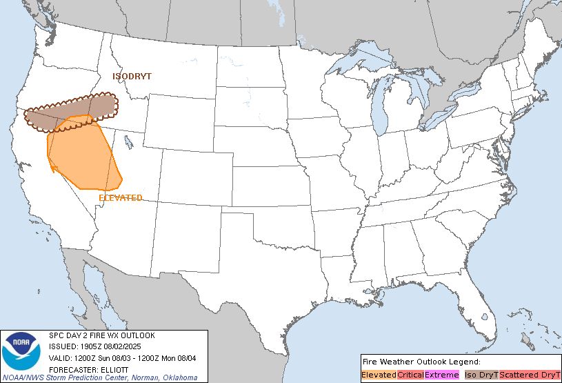 Day 2 Fire Weather Outlook Image