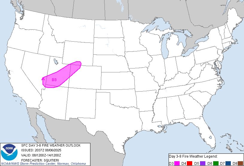 Day 3-8 Fire Weather Outlook Image
