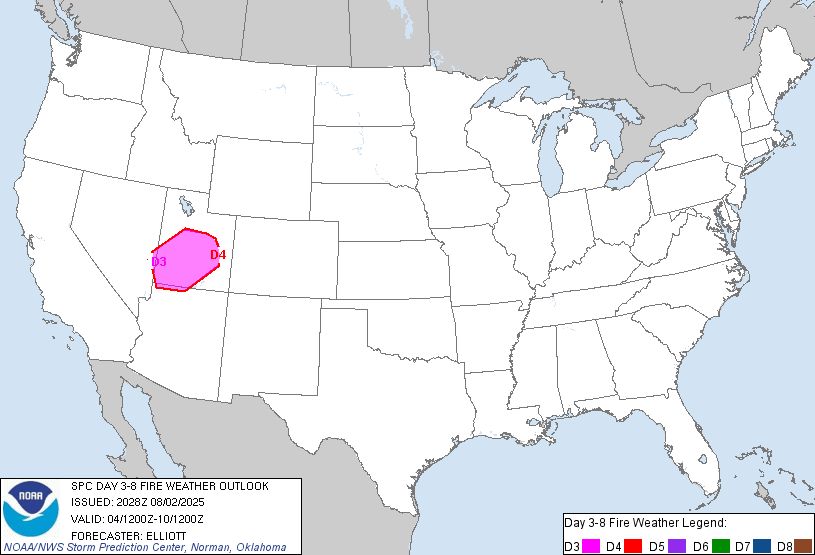 Day 3-8 Fire Weather Outlook Image