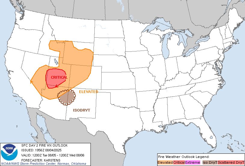 Day 2 Fire Weather Outlook Image