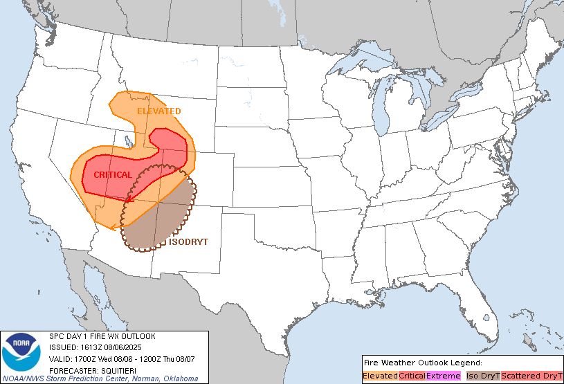 Day 1 Fire Weather Outlook Image