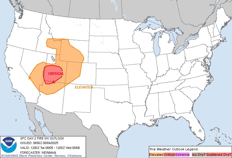 Day 2 Fire Weather Outlook Image