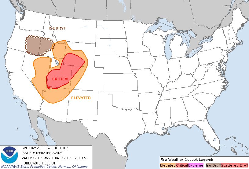 Day 2 Fire Weather Outlook Image
