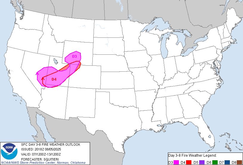 Day 3-8 Fire Weather Outlook Image