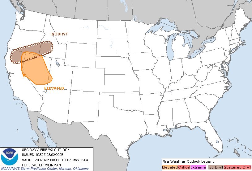 Day 2 Fire Weather Outlook Image