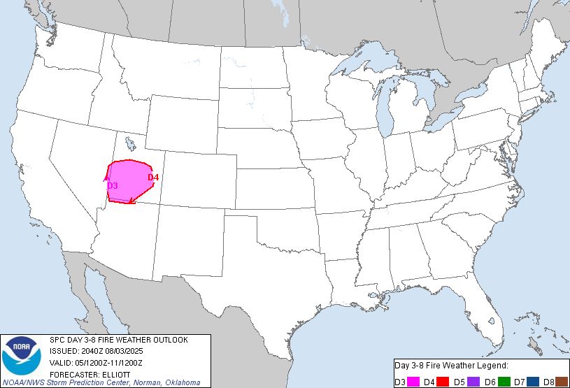 Day 3-8 Fire Weather Outlook Image