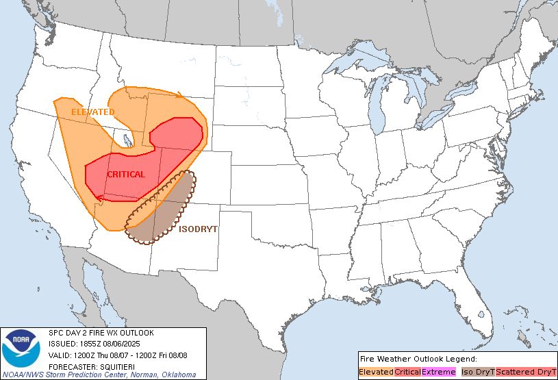Day 2 Fire Weather Outlook Image