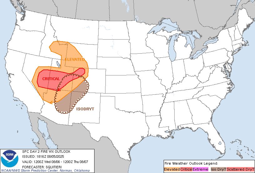 Day 2 Fire Weather Outlook Image
