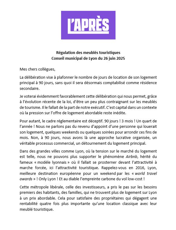 intervention en conseil municipal