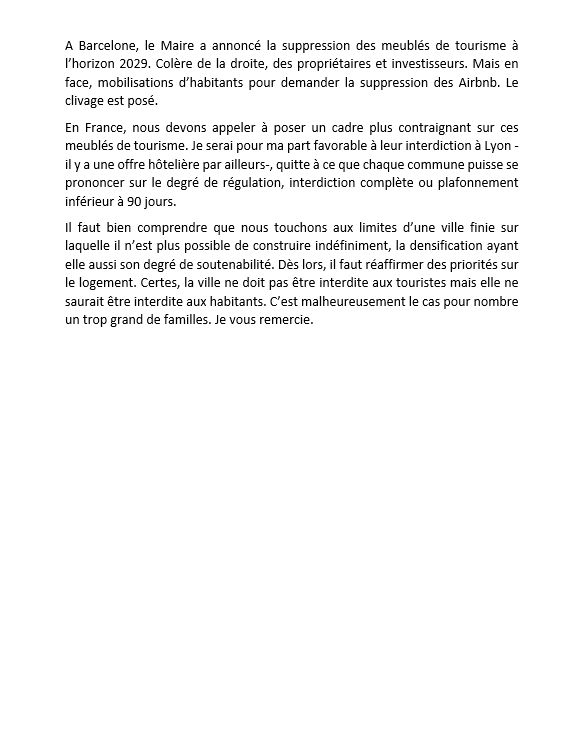 intervention en conseil municipal