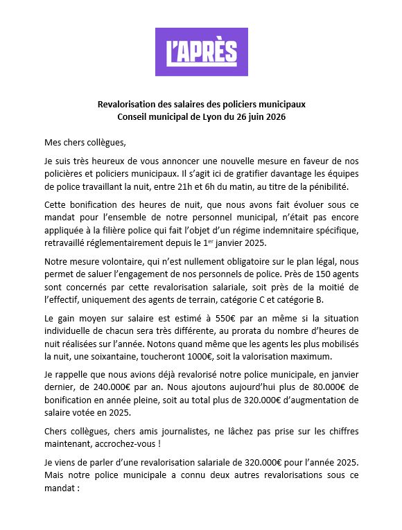 Intervention complète en conseil municipal
