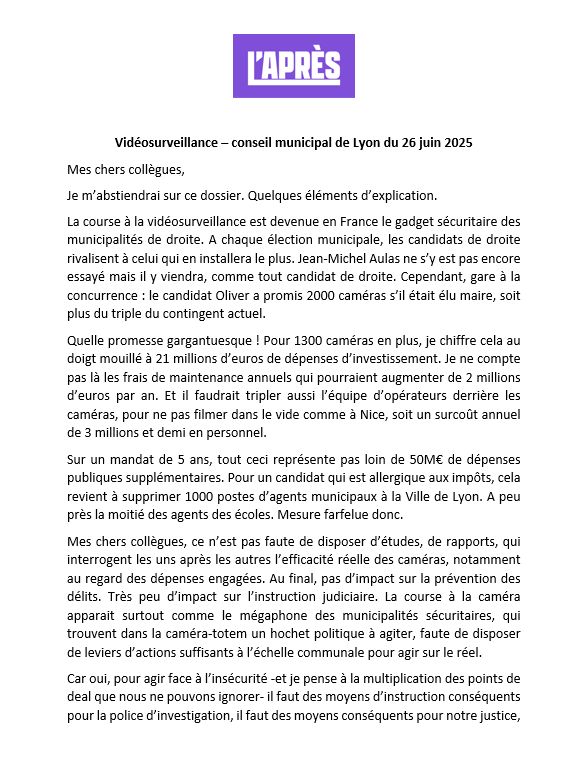 intervention complète du conseil municipal