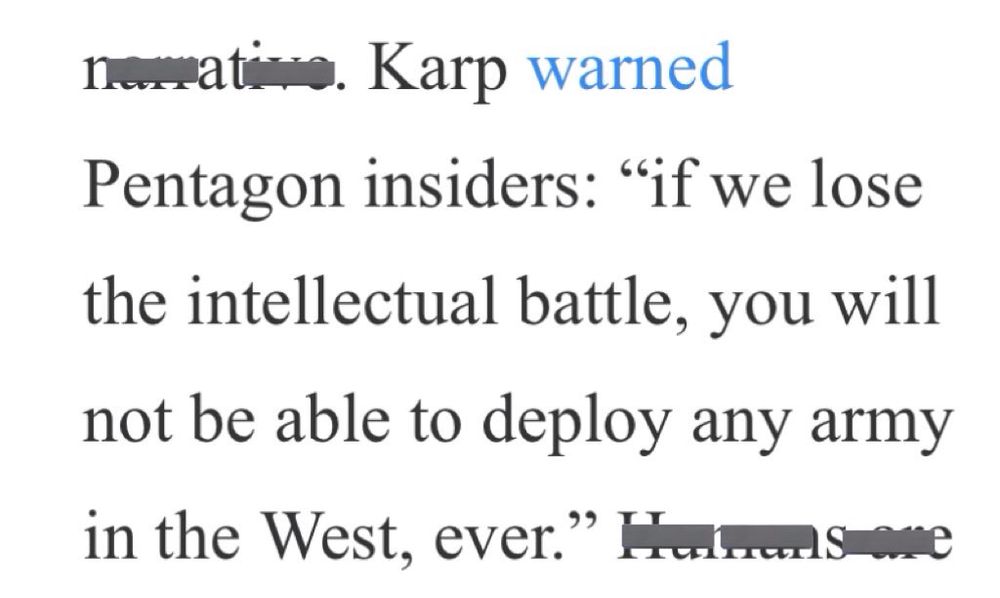 Palantir’s CEO’s warning about maintaining  control over media/dissent in order to wage war, all of which he views as positive and necessary.