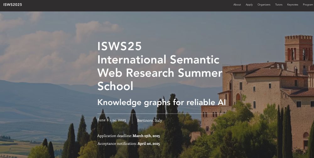 Web page of the International Semantic Web Research summer school with a picture of picturesque Bertinoro in the heart of beautiful Emilia Romagna.