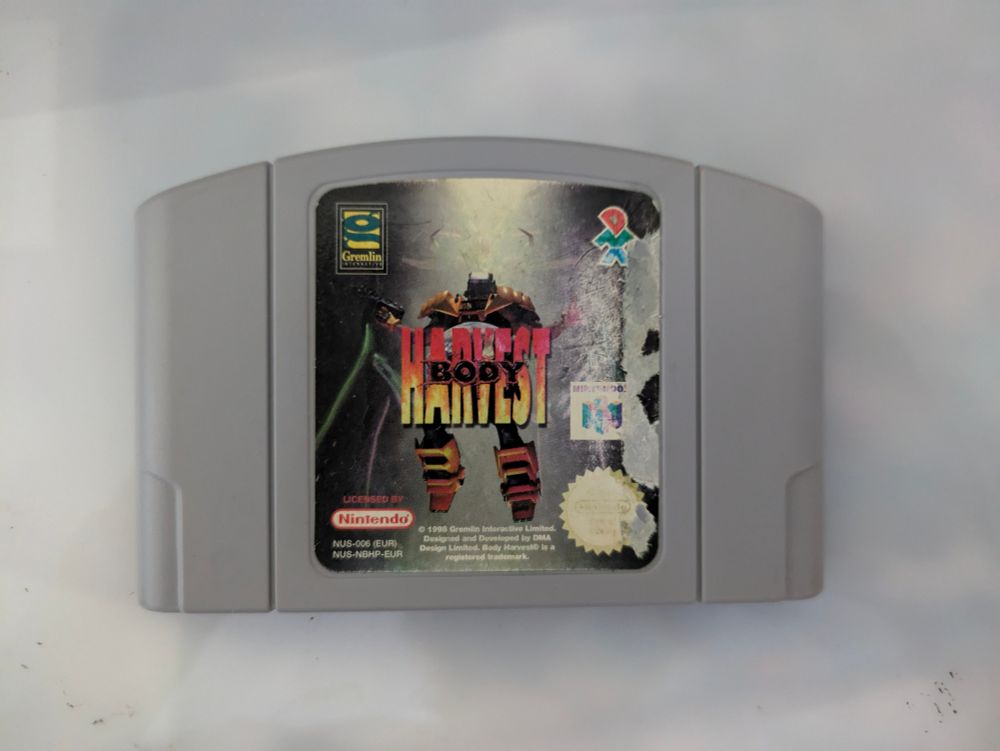 N64 cartridge body harvest. Cleaned. After shot