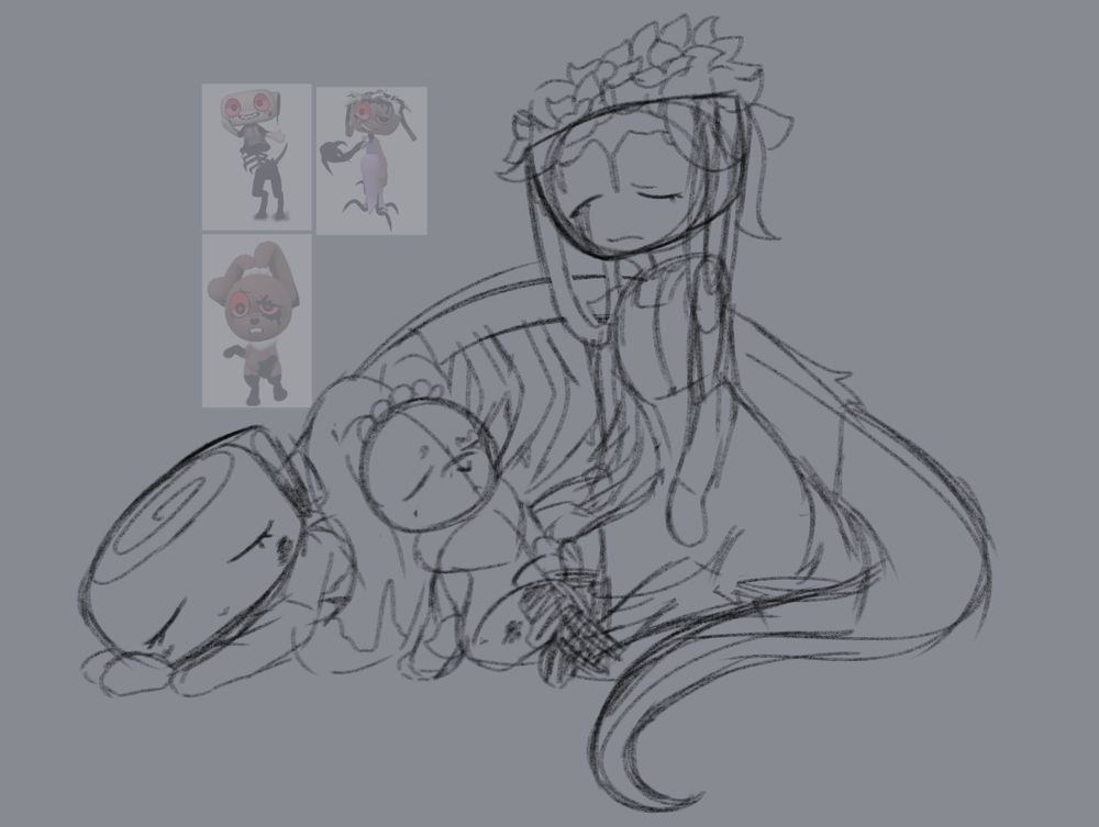 Shelly x Cocoa x Bassie, but twisted. (Cuddling)