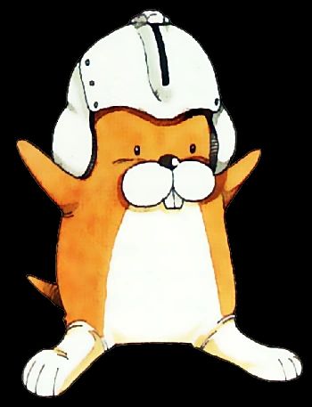 Concept art of the character Jogurt from the game Shining Force: The Legacy of Great Intention. Art originally by Yoshitaka Tamaki.

Jogurt is a hamster or a gerbil or some kind of bipedal rodent creature. Jogurt is wearing a helmet to prevent injury. 
