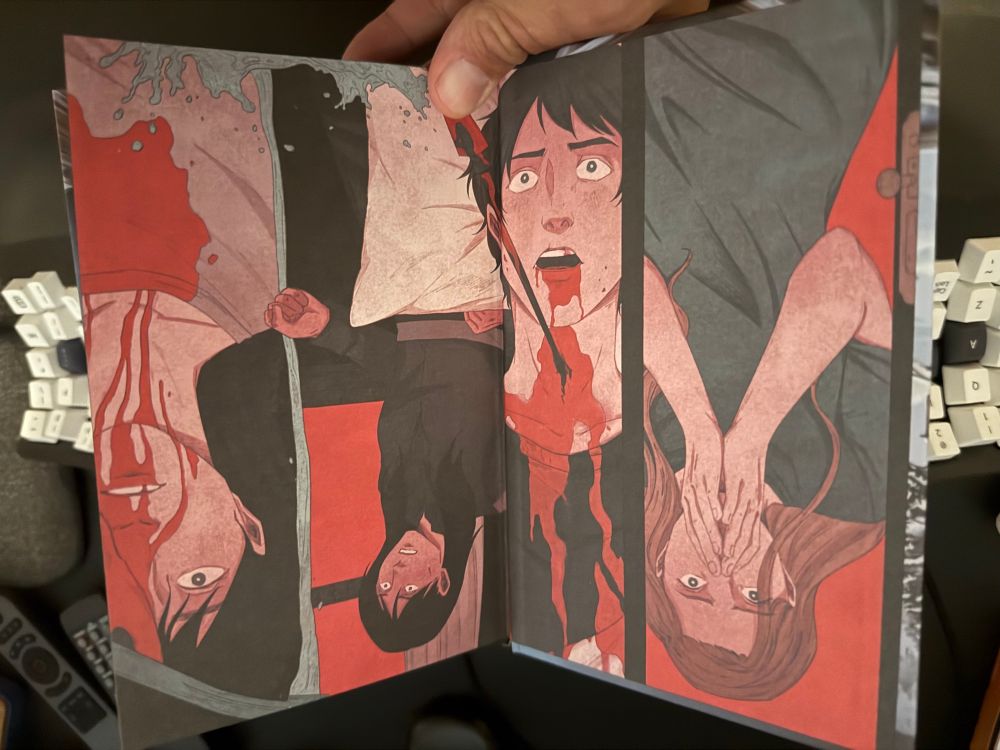 The endpapers of My Heart is a Chainsaw