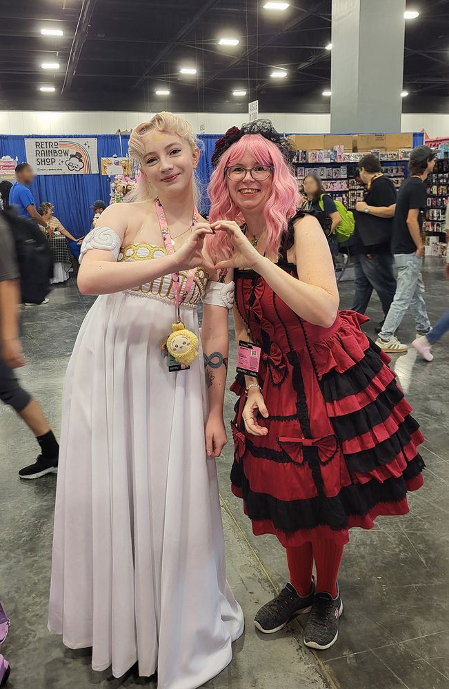 Princess Serenity cosplayer and Gina Biggs at SuperCon 2025