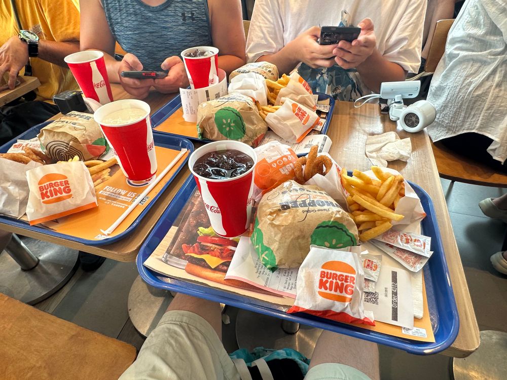 Us at the table with meals