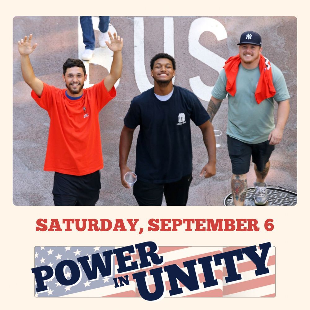 Three members of the International Union of Elevator Constructors Local 1 as seen on Fifth Avenue from our aerial photographer Michel Friang. See you on Saturday, September 6. Power in Unity!