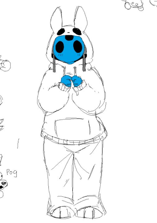 moon wearing a slugcat hoodie