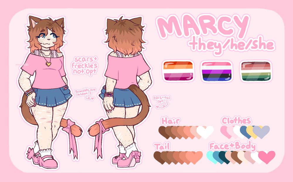 art reference sheet for the catgirl thing