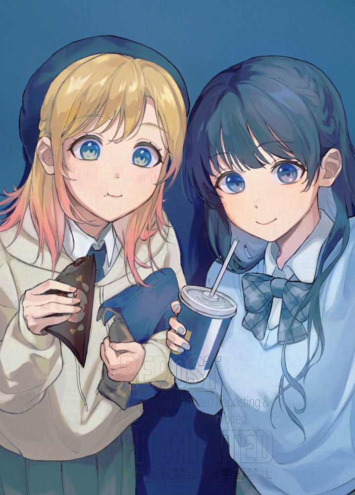 描いてみたかった、イメージカラーがブルー系の2人組を描いてみました。
少し色味を調整してます✏
※10月20日に投稿したイラストの再投稿です

I painted two people whose image color is blue!
I have adjusted the colors a little ✏.
*This is a re-post of an illustration I posted on October 20.