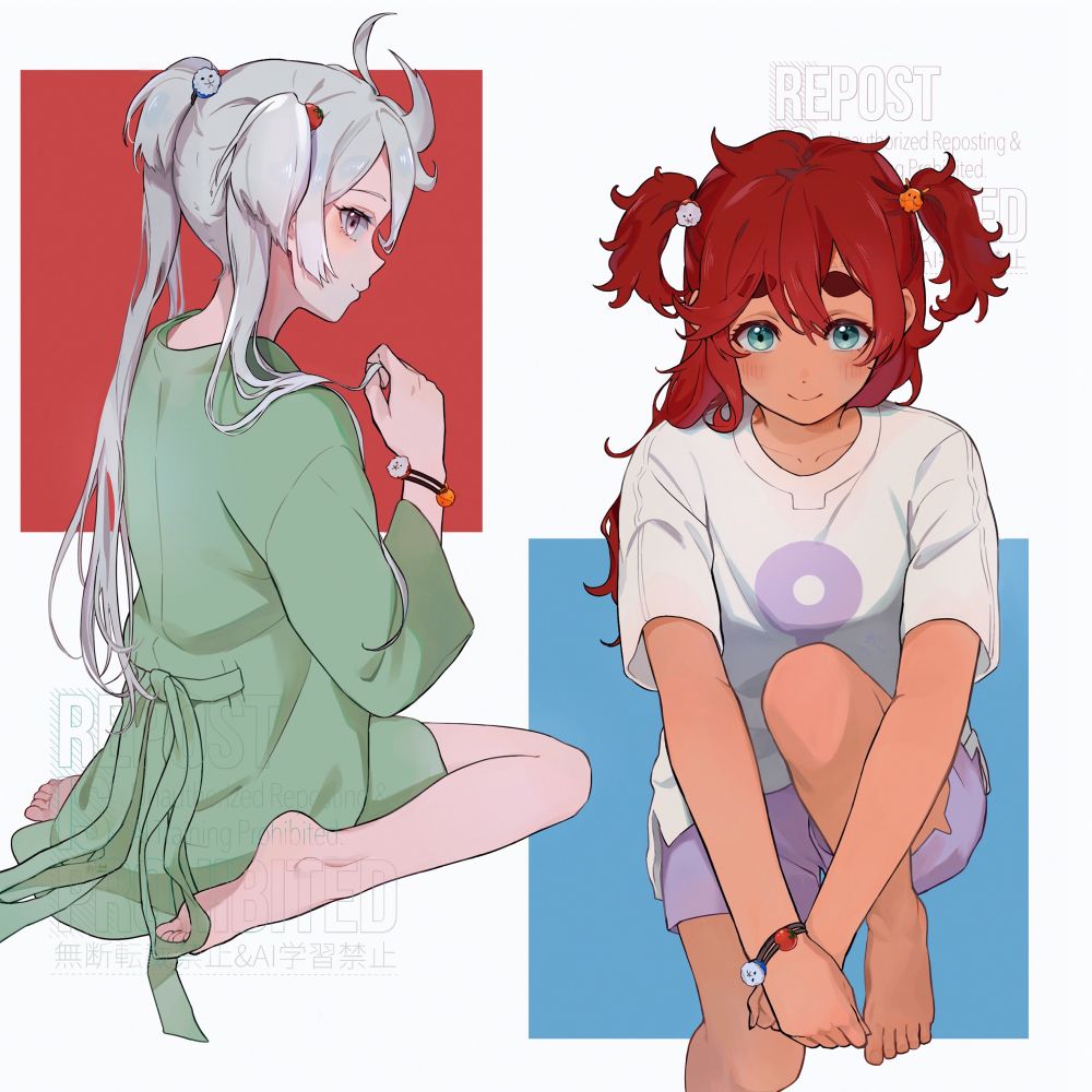 スレッタちゃんとミオリネさん
ベースは半年以上前の作品なので、ところどころ修正しました🦊🦝

I drew Sletta and Miorine in “Mobile Suit Gundam THE WITCH FROM MERCURY”.
The base is more than half a year old, so I re-drew some parts and re-submitted it 🦊🦝.　　　