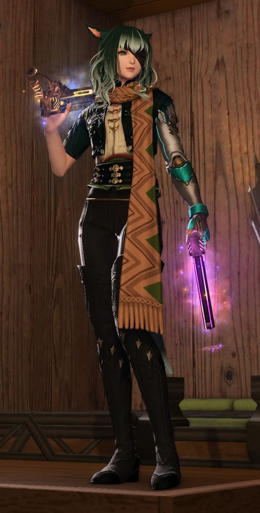 Gpose of my OC, Ambda Myrrhva, from the game Final Fantasy XIV.