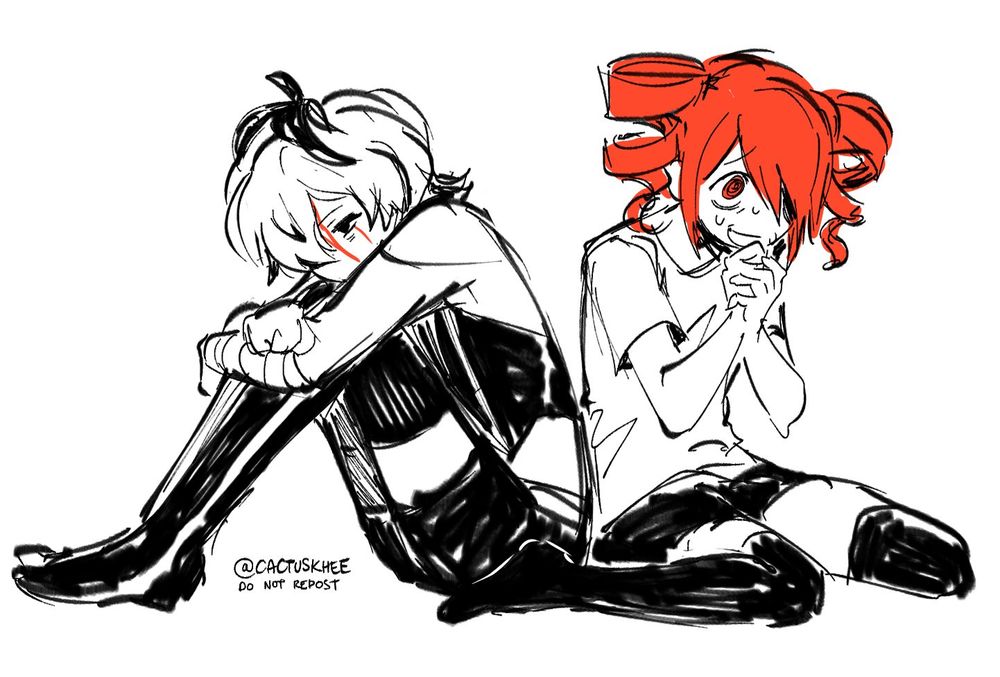 sketch of vflower and teto based on the songs "Better Off Worse" by  CircusP and "Rot for Clout" by JamieP