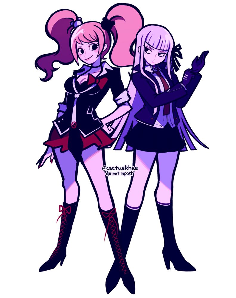 fanart of junko enoshima and  kyoko kirigiri from danganronpa