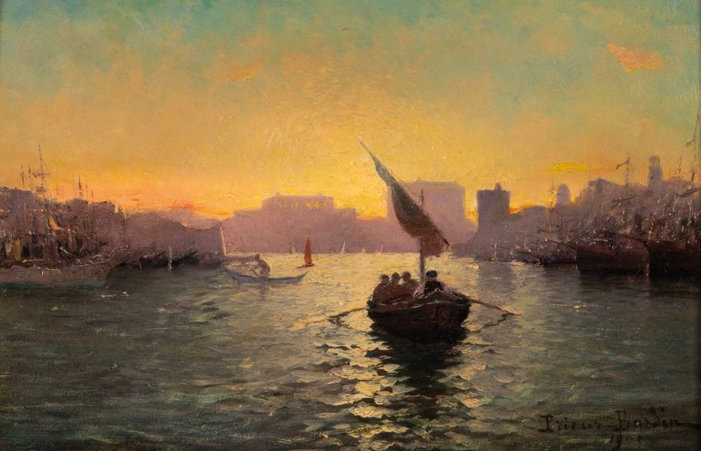 Le Vieux-Port de Marseille par François Léon Prieur-Bardin (1870-1939) 
