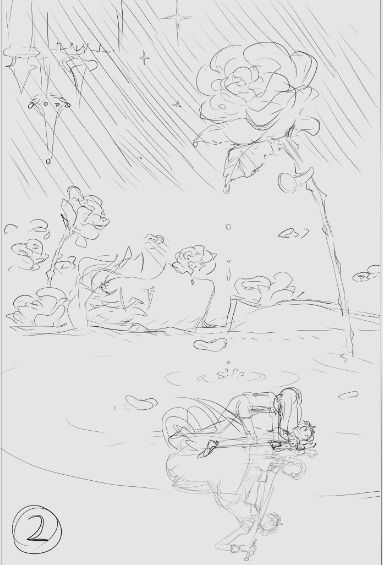 A sketch of the previous fully rendered piece