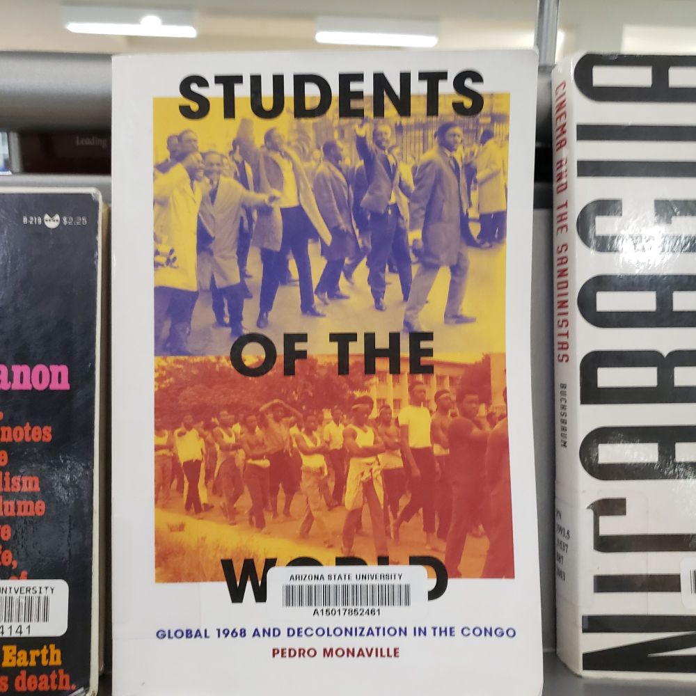 Cover of library book titled Students of the World: Global 1968 and Decolonization in the Congo.