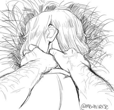 Einar reaching for Thorfinn’s neck, well aware of how easy it is to harm the weathered warrior in his sleep. With conviction, Einar slowly tightens his grip.