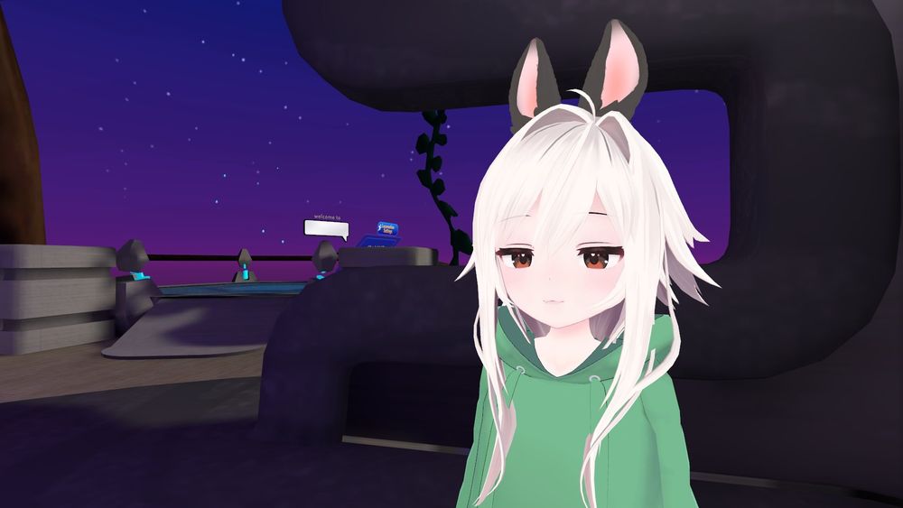 VRC　うさぎ耳でパーカーを着ている