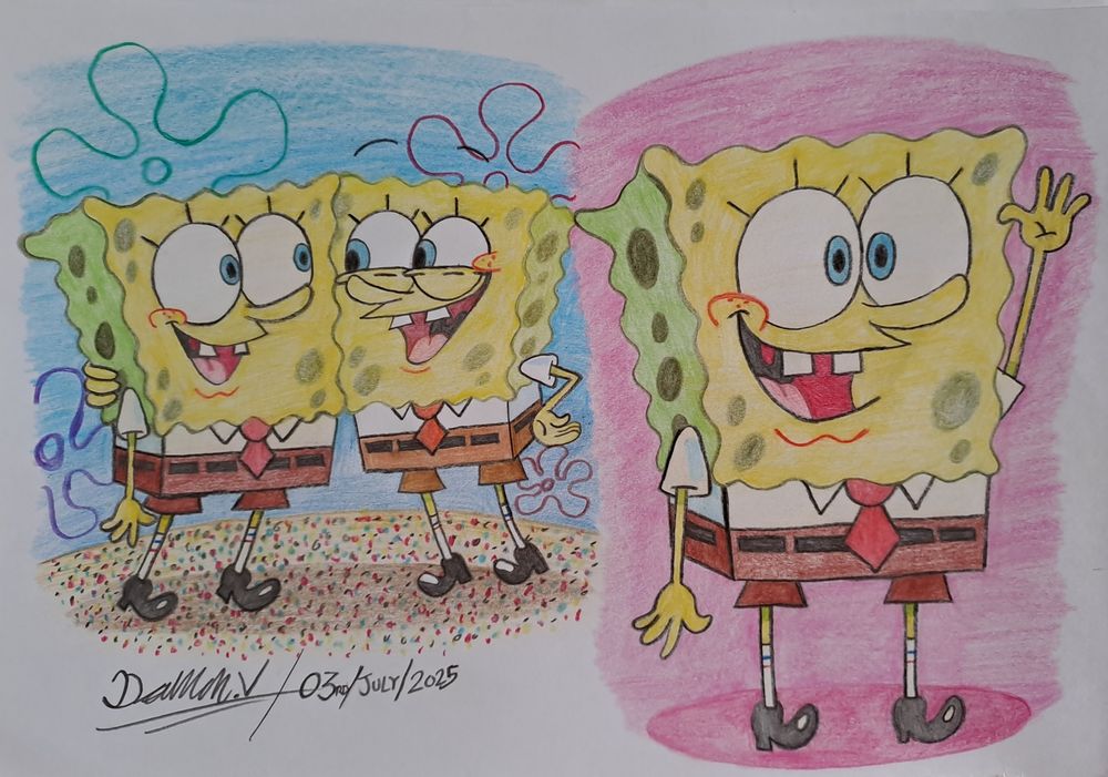 A doodles of classic Season 1 SpongeBob.