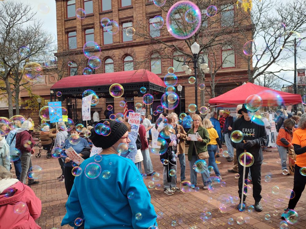 Today's No Kings rally in Corning, New York. 