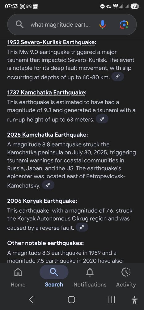 List of greatest magnitude earthquakes in Kamchatka