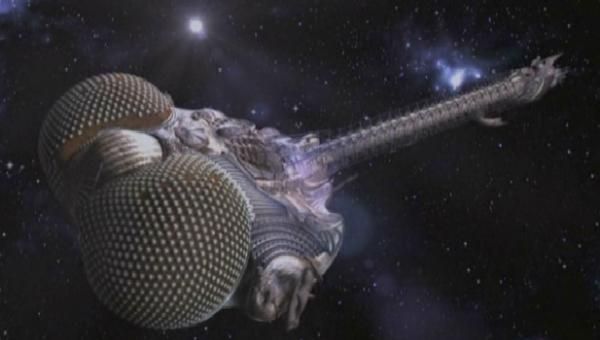 The Lexx, a starship from the series Lexx, which resembles a massive insect, almost a cross between a mosquito and a scorpion. 
