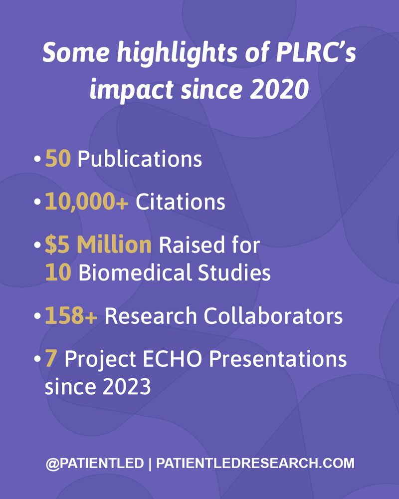 "Some highlights of PLRC’s impact since 2020,
•50 Publications
•10,000+ Citations
•$5 Million Raised for 10 Biomedical Studies
•158+ Research Collaborators
•7 Project ECHO Presentations since 2023"