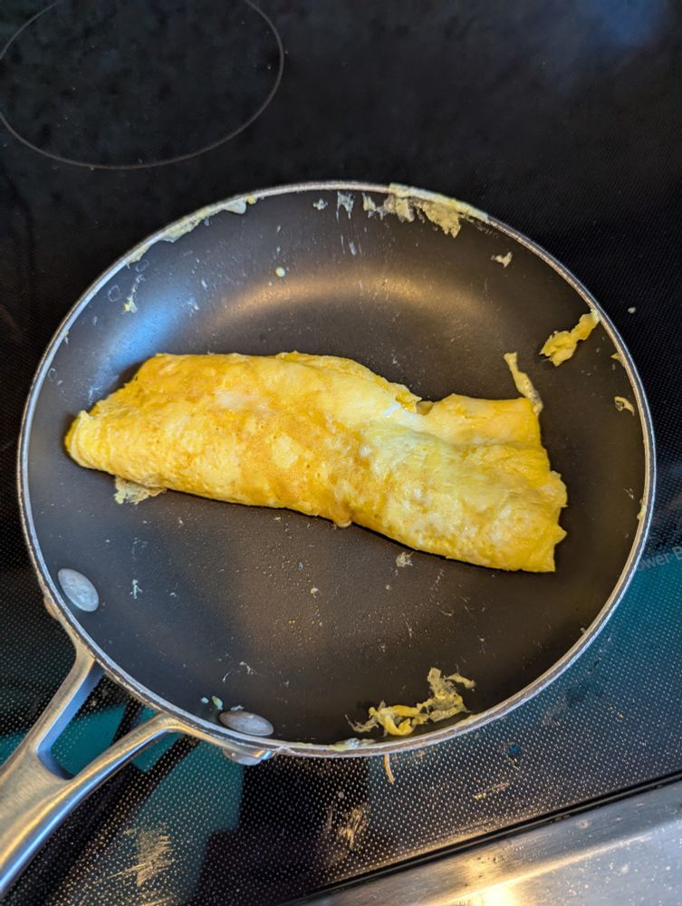 An omelette cooking