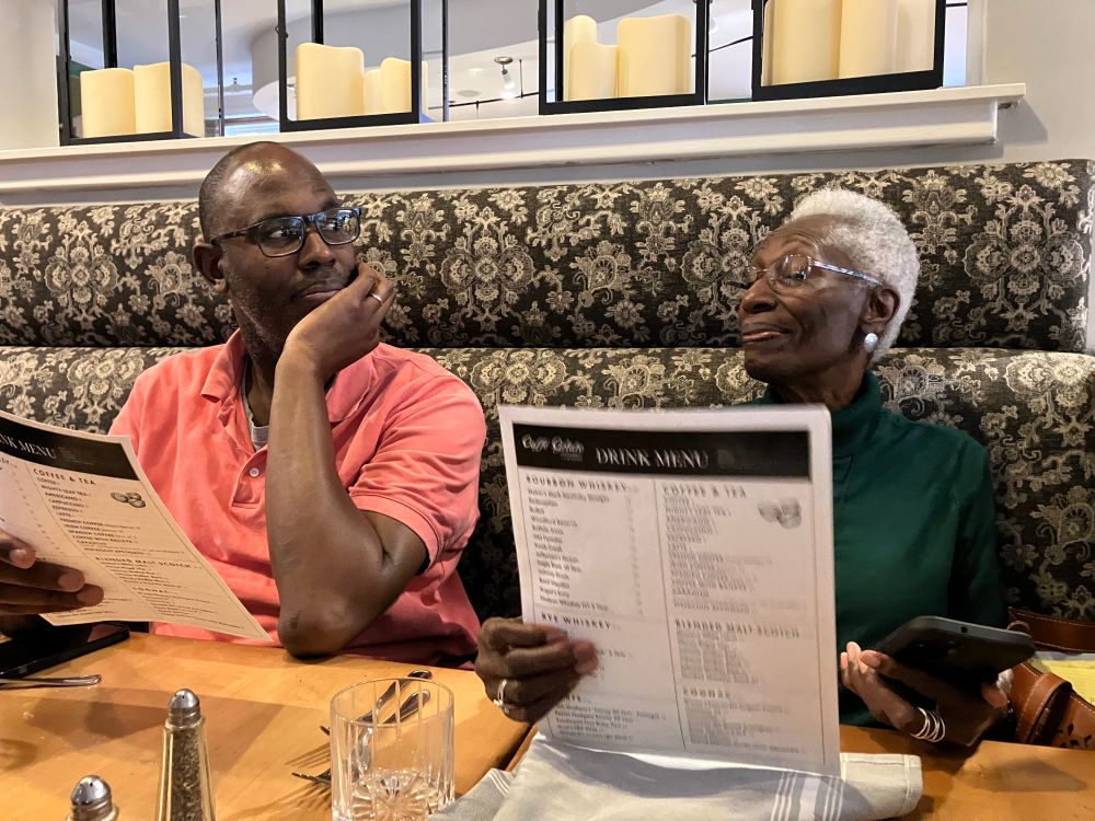 Myself and Mom at dinner.